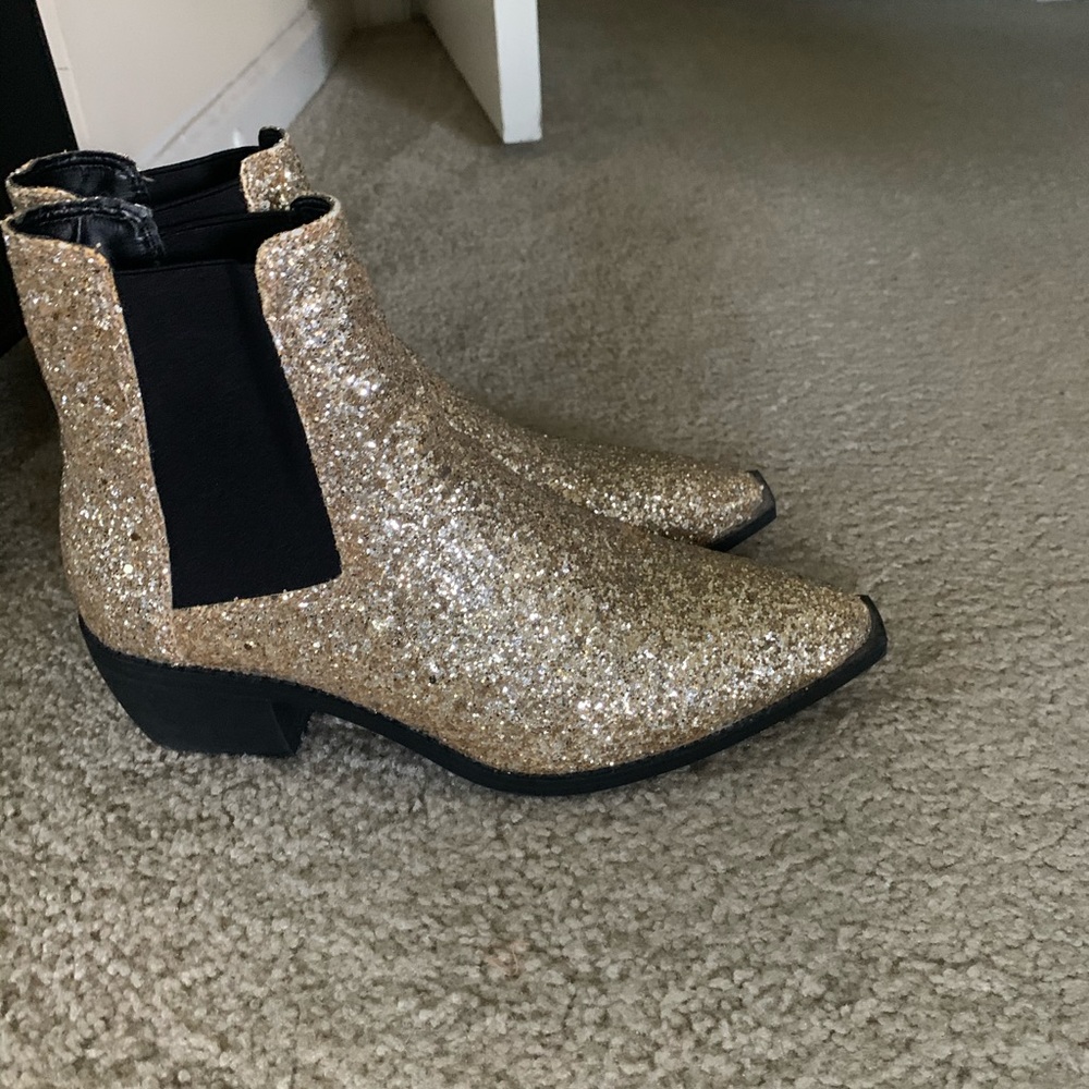Golden sparkly boot